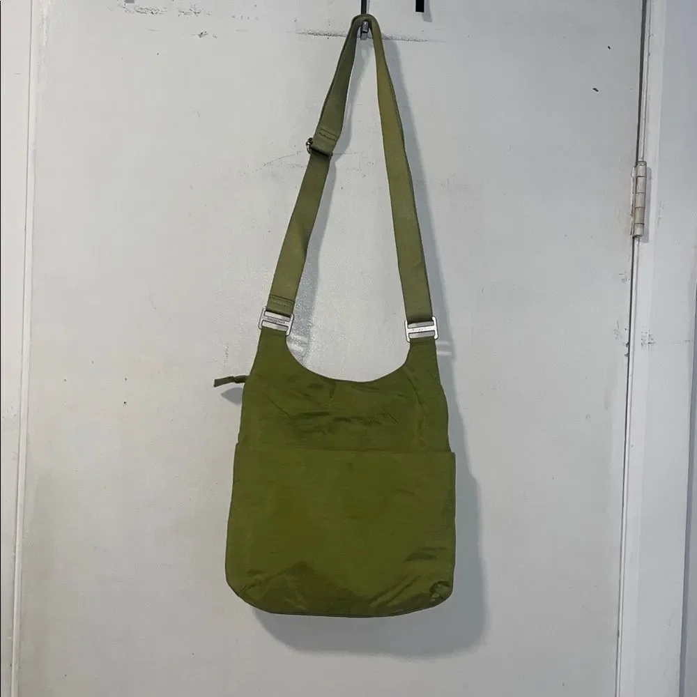 BAGGALLINI Lime Green Big Zipper Crossbody Purse